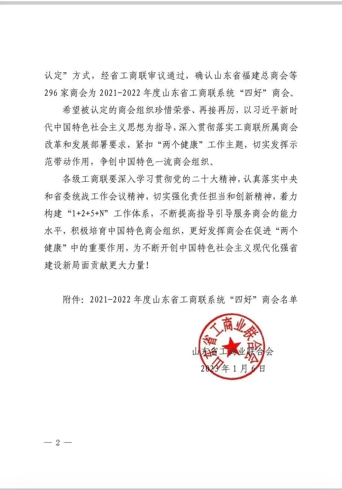 喜报|天衢工业园商会荣获山东省“四好”商会称号